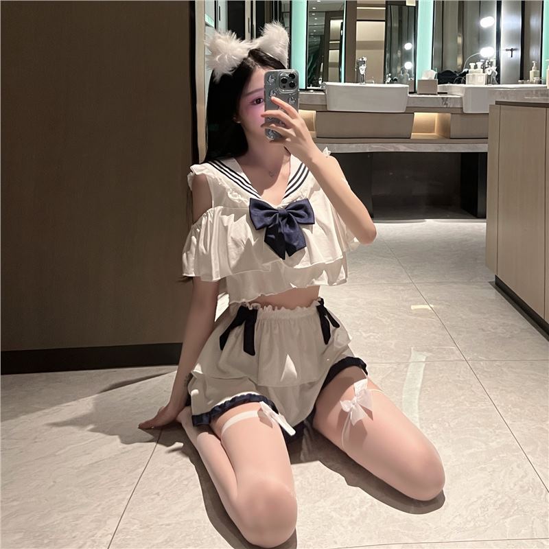 Image of Erotic lingerie maid costume small breasts big Japanese student costume pure desire temptation pajamas pure love sexy JK uniform girl
