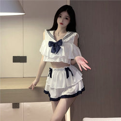 Image of Erotic lingerie maid costume small breasts big Japanese student costume pure desire temptation pajamas pure love sexy JK uniform girl