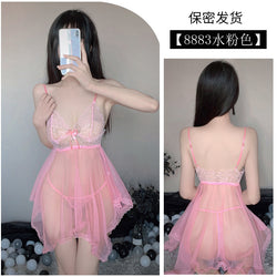Image of I want to try sexy lingerie, sexy see-through outfit, lace leaking breasts, see-through adult open-end jumpsuit, uniform temptation