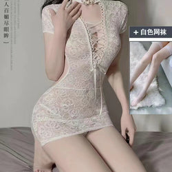 Image of Erotic underwear uniform temptation free lace passion suit pure desire wrap hip midnight charm small chest bed cheongsam