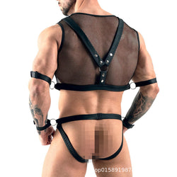 Image of Boys, men, sexual, emotional, lingerie, fishnets, cutouts, nightclubs, bars, roles, seduction, play, erotic uniforms