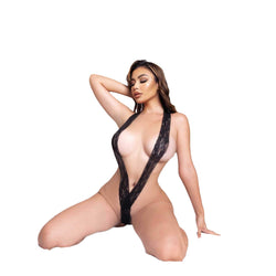 Image of N-6039 bikini amazon ins foreign trade cross-border three-point lace one-piece bikini sex set