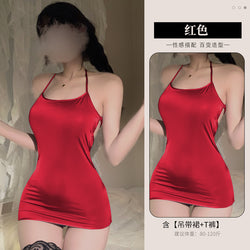 Image of Lin Linting Sexual Emotional Fun Lingerie Backless Pajamas Small Breasts Temptation Open File Uniform Passion Free Skirt 2048