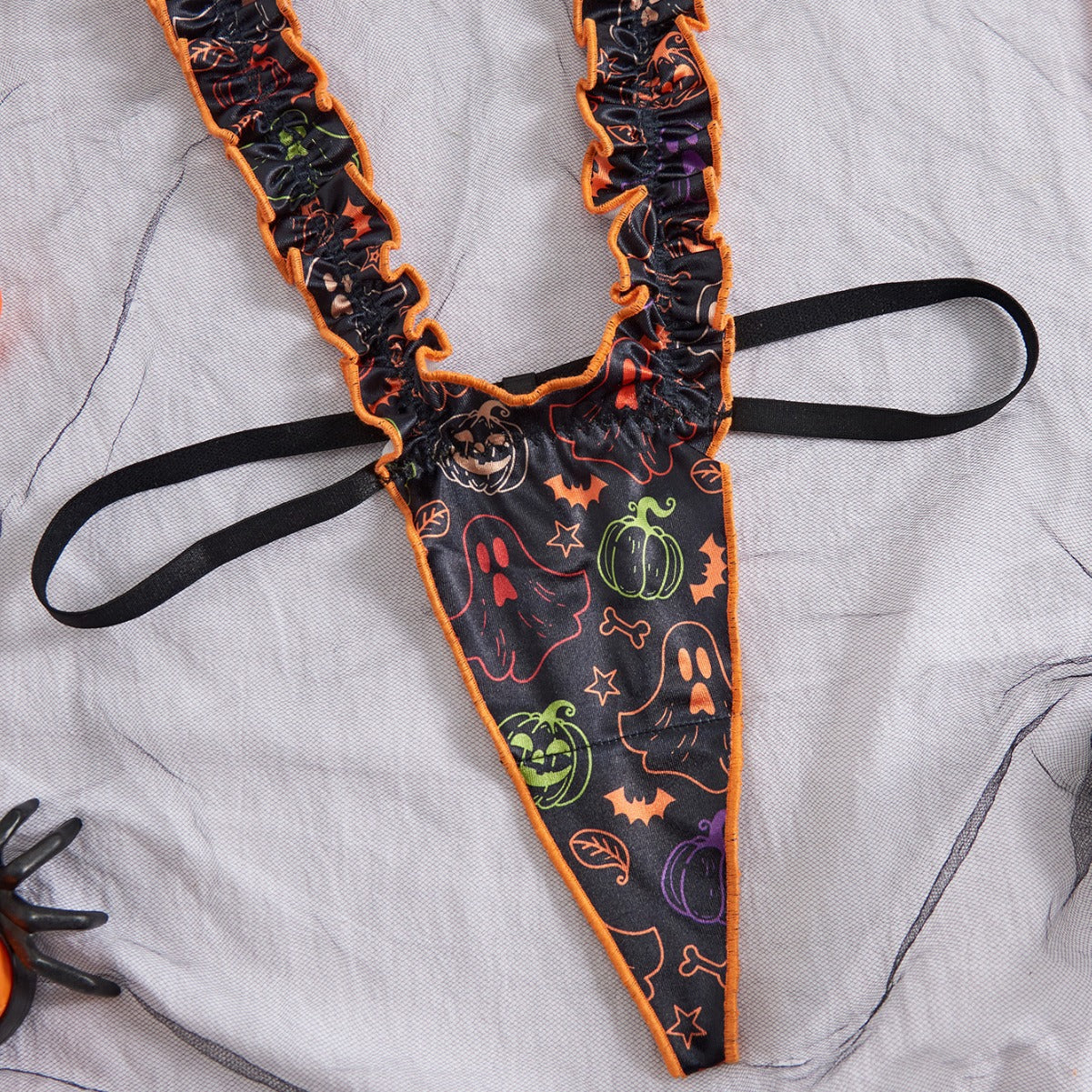 Image of INS cross-border Europe and the United States new Halloween funny sexy halter neck open back cutout lace sex jumpsuit M3299