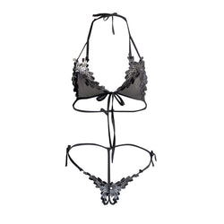 Image of plus size chubby girl gospel pure lust hot stimulating erotic underwear sexy lace three-point set Valentine's Day gift