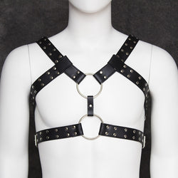 Image of SM bondage one-piece erotic leather erotic underwear male gay abuse male slave sm props bondage male chest strap
