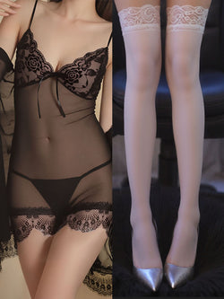 Image of plus size sexy pajamas extreme seduction see-through erotic lingerie sassy lace transparent nightdress passion sundress set