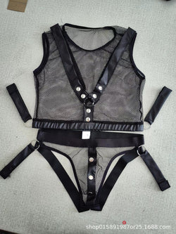 Image of Boys, men, sexual, emotional, lingerie, fishnets, cutouts, nightclubs, bars, roles, seduction, play, erotic uniforms