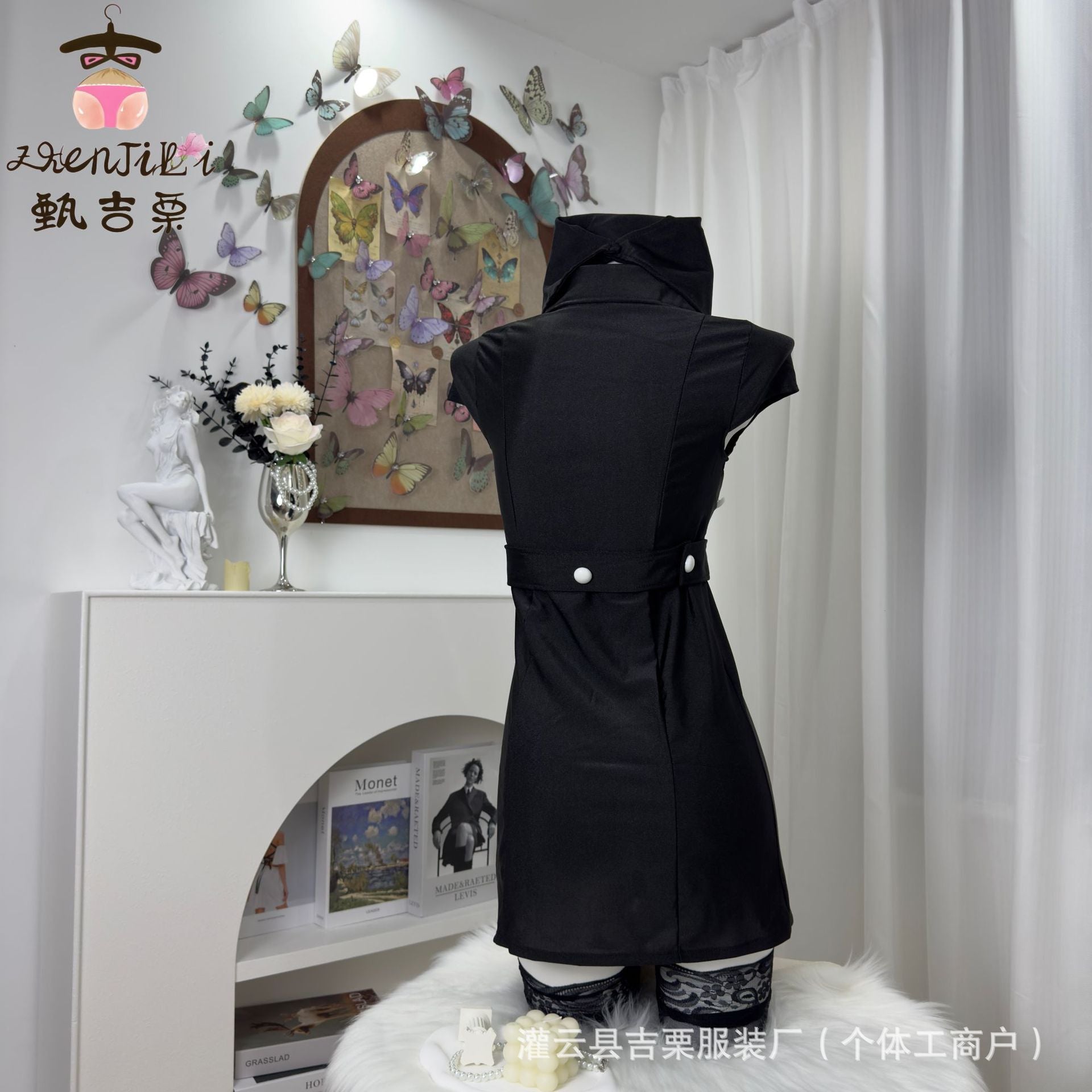 Ji Li sex fun underwear hot nurse uniform cosplay pure desire side slit buttocks skirt skirt without taking it off on the bed