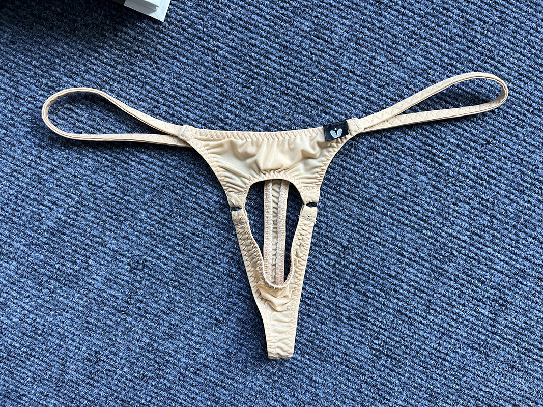 [factory] gay loose ice silk men's Thong pants low waist leaky J underwear sex men's thong