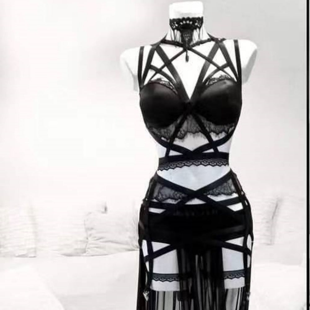 European and American sexy underwear, straps, sexy dresses, with chest pads, beautiful gauze skirts, small vests, 2024 new violence