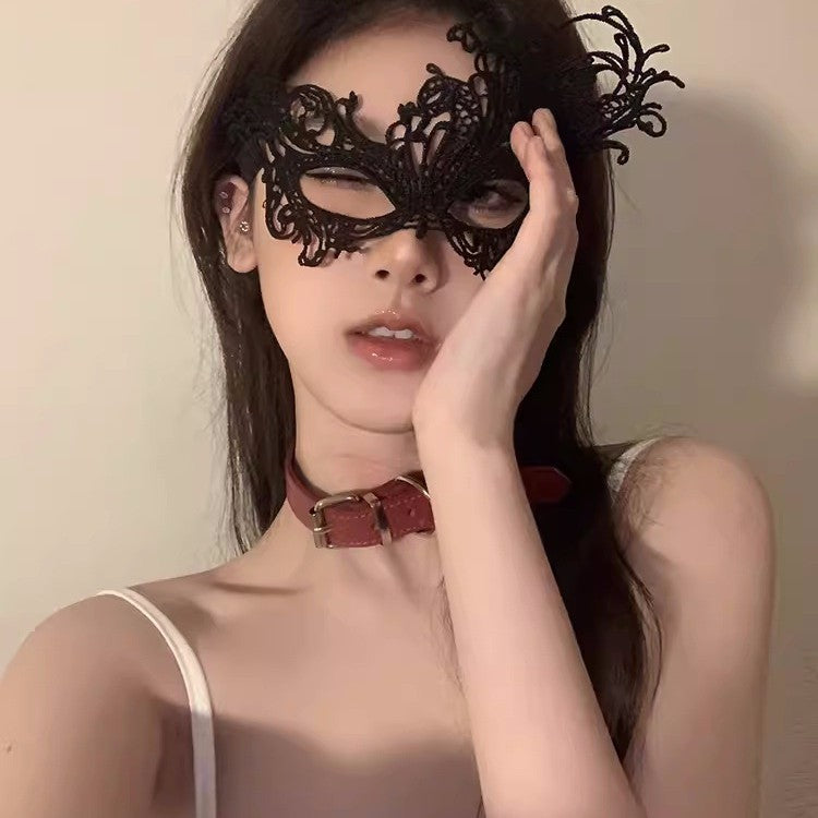 Makeup Masquerade Party Sexy Half Face Makeup Woman Half Face Sex Lace Mask Halloween Feather Face Mask