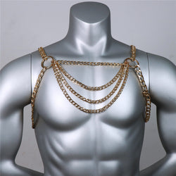 Image of A variety of hip-hop hip-hop erotic clothing, men's necklaces, short clavicle chains, personality wear, corseted clothes