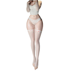 Image of Erotic stockings Japanese print kitten stockings lolita anime two-dimensional cute cat stockings adult stockings jk socks