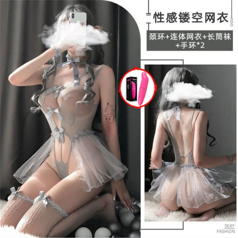 Concubine Erotic Lingerie Transparent Temptation Sexy Sausage Hot Pajama Dress Maid Uniform Free Tease Flirting Passion