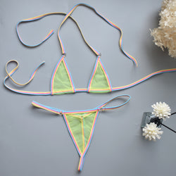 Image of Simple Intimate Date Super Mini Three-Point Brazilian T-Shaped Hot U-Shaped Sling Erotic Bra Set