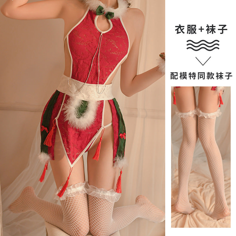 Erotic underwear, Christmas combination, uniform, Halloween, cosplay set, national style belly pocket, flying Hanfu, dropship