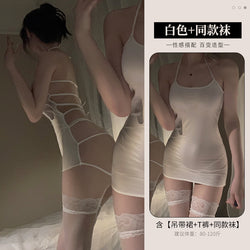 Image of Lin Linting Sexual Emotional Fun Lingerie Backless Pajamas Small Breasts Temptation Open File Uniform Passion Free Skirt 2048