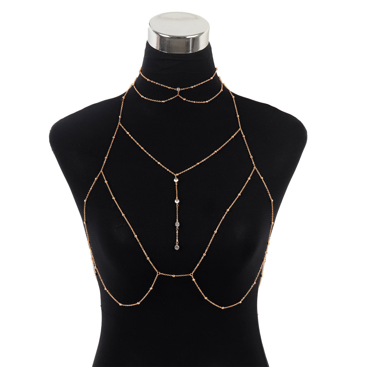 Image of Guiyun sexy underwear, cross-border jewelry, body chain, sexy flash diamond pendant, tassel, alloy chest chain, temptation necklace