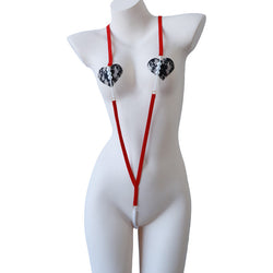 Image of Erotic underwear women's erogenous belt pearl jumpsuit simple webbing pajamas wholesale one piece dropshipping 4033