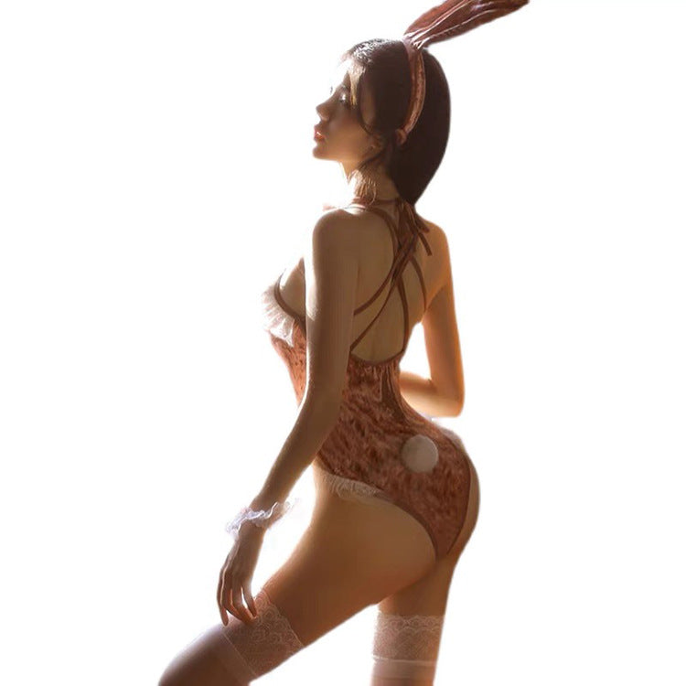 Sexy opening no bunny girl erotic uniform set cos cat girl erotic lingerie Halloween costume