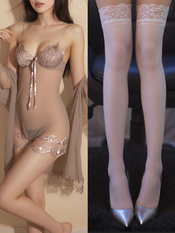 Image of plus size sexy pajamas extreme seduction see-through erotic lingerie sassy lace transparent nightdress passion sundress set