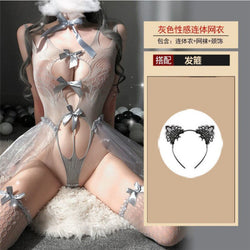 Image of Concubine Erotic Lingerie Transparent Temptation Sexy Sausage Hot Pajama Dress Maid Uniform Free Tease Flirting Passion