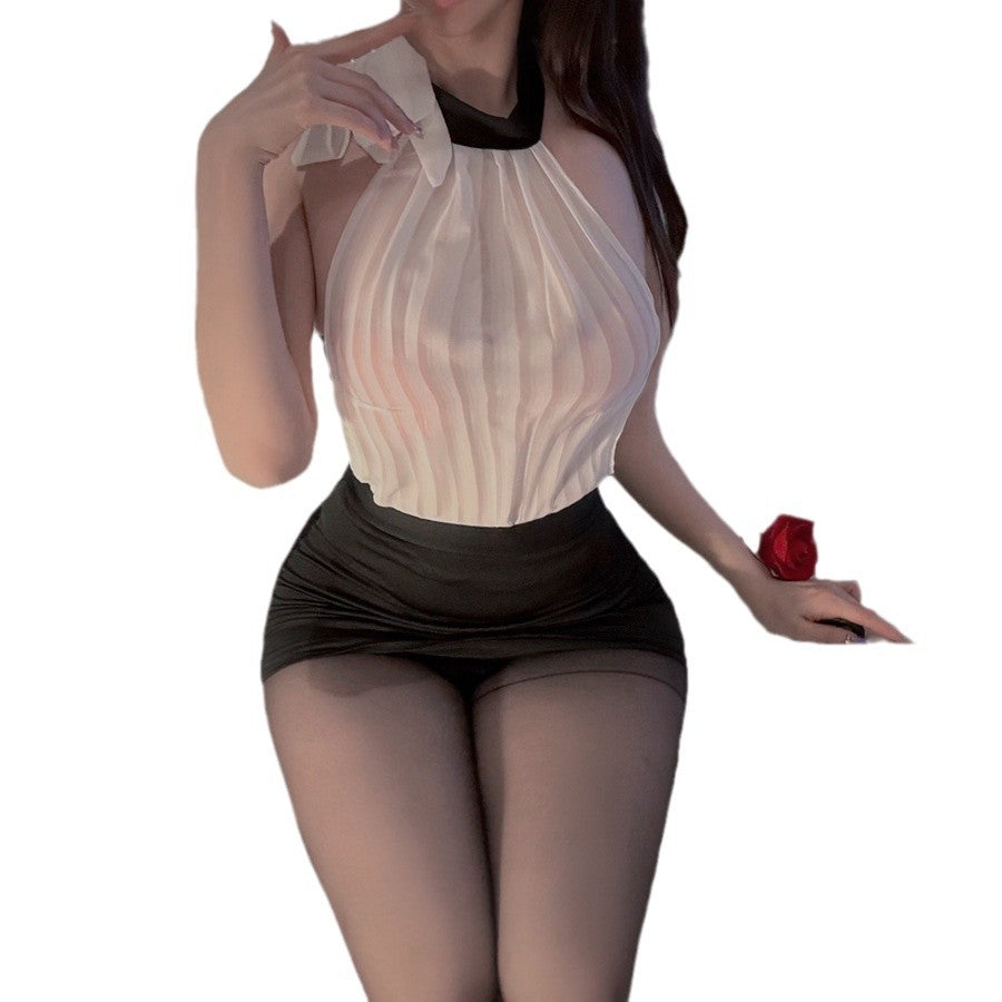 Image of Smoke erotic underwear female pure desire uniform pajamas sexy secretary hip skirt cosplay qqny temptation teacher