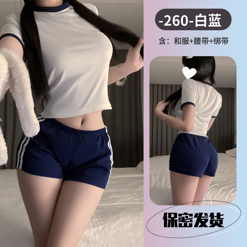 Image of Erotic underwear, female dead reservoir, sexy one-piece open file, student gymnastics suit set drop shipping