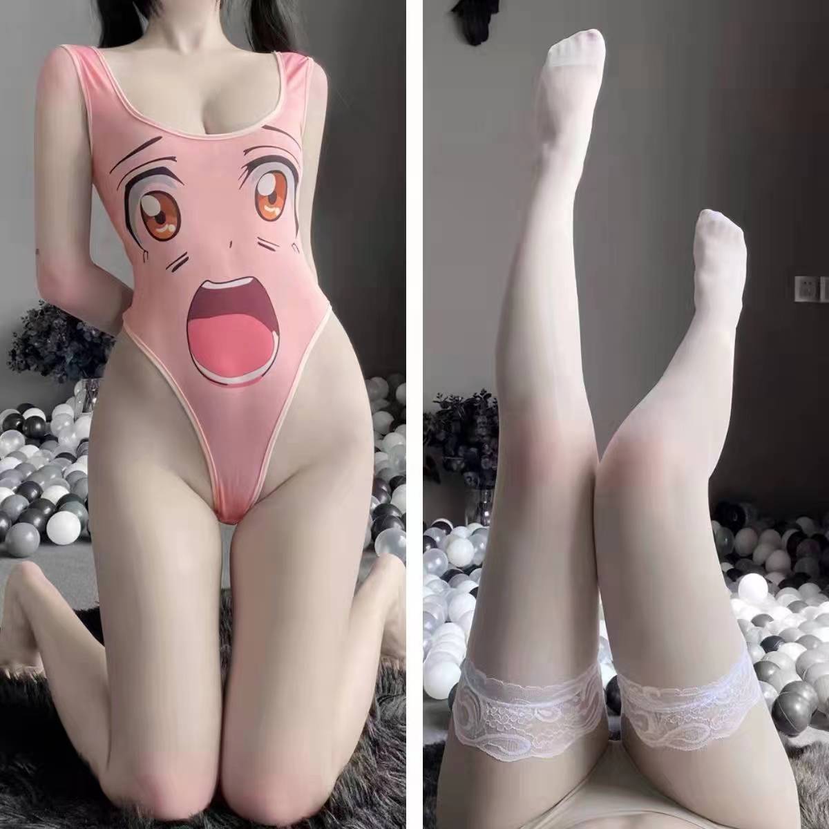 Erotic underwear, Japanese soft cute girl, private room, two-dimensional cos, free to take off one-piece swimsuit, smiling face, sexy dead reservoir water