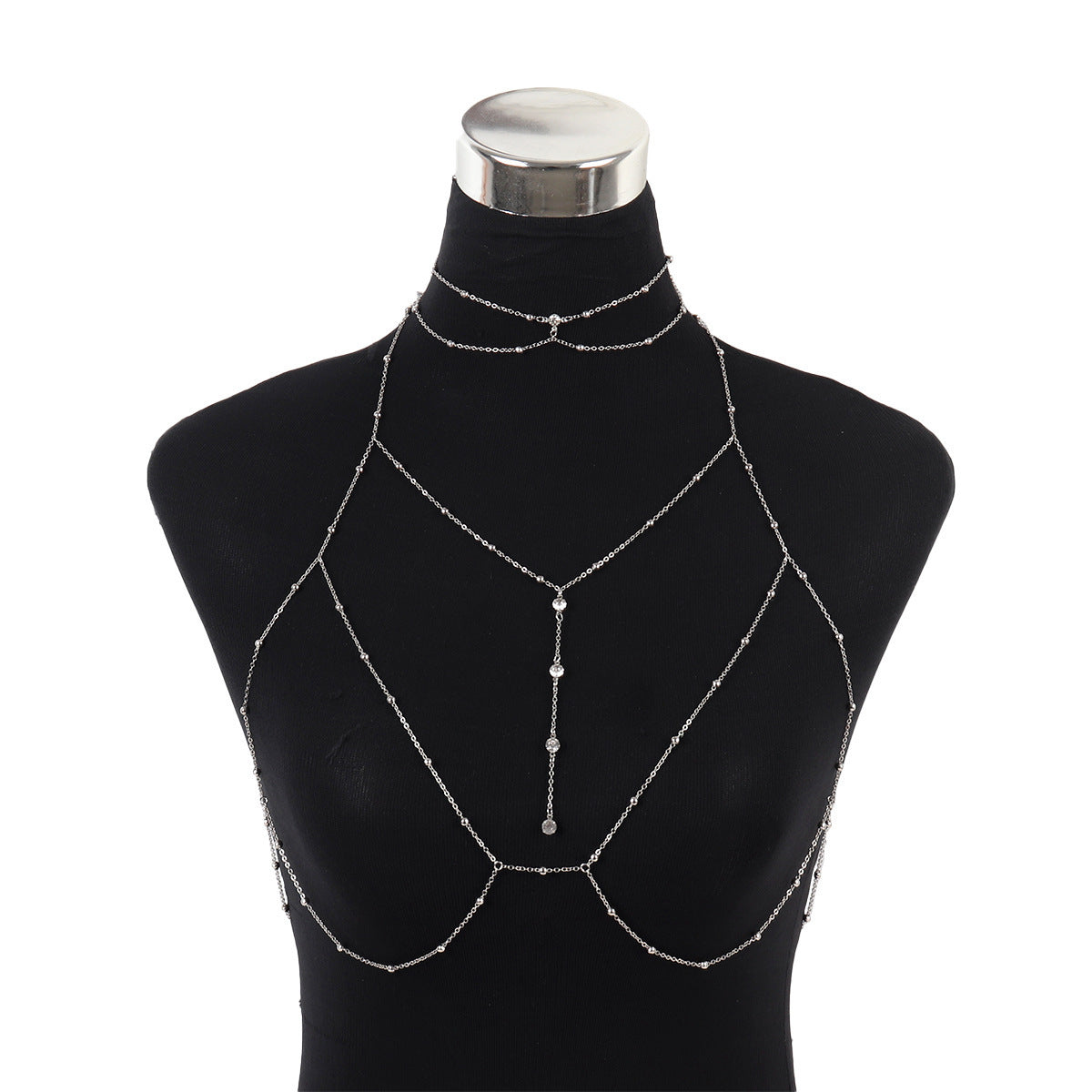 Image of Guiyun sexy underwear, cross-border jewelry, body chain, sexy flash diamond pendant, tassel, alloy chest chain, temptation necklace