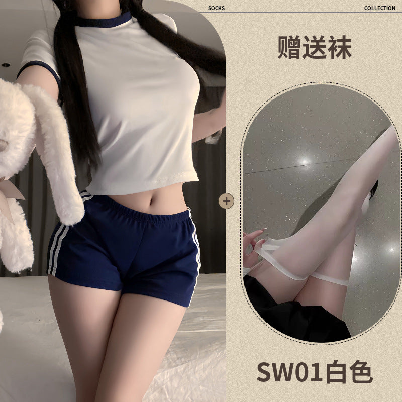 Image of Erotic underwear, female dead reservoir, sexy one-piece open file, student gymnastics suit set drop shipping
