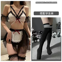 Image of Cherry temptation erotic underwear uniform seduction sexy pure desire free maid costume cute split maid suit