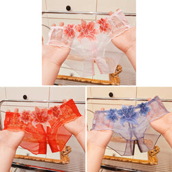 Image of A dropshipping summer thin embroidery hollow open mesh transparent sexy underwear women’s traceless low-waisted new