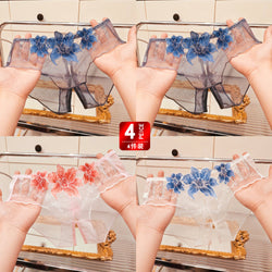 Image of A dropshipping summer thin embroidery hollow open mesh transparent sexy underwear women’s traceless low-waisted new