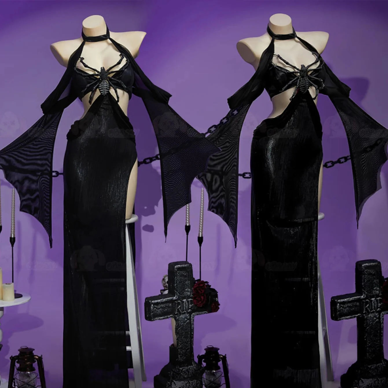 Image of Anime Dark Gothic Sexy Cosplay Costume Dark Gothic Spider Bride Dress Sexy Lingeries Private Photo Shoot Female