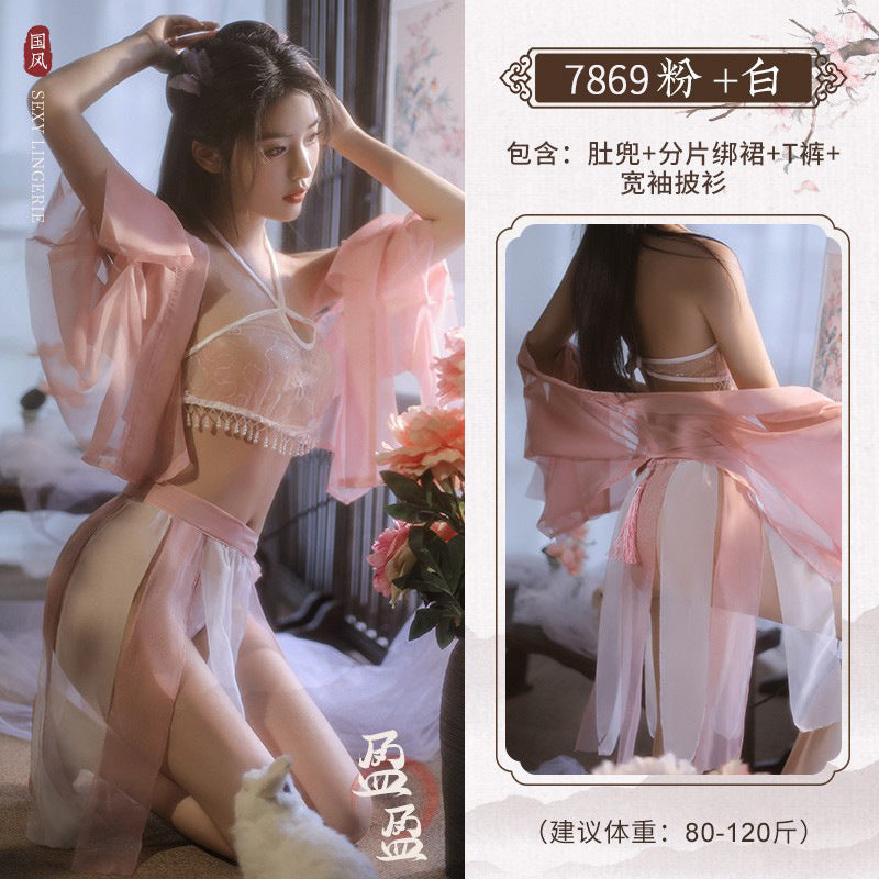 Image of Battle robe ancient style erotic underwear passion midnight charm Hanfu uniform temptation flirting hot passion pajamas