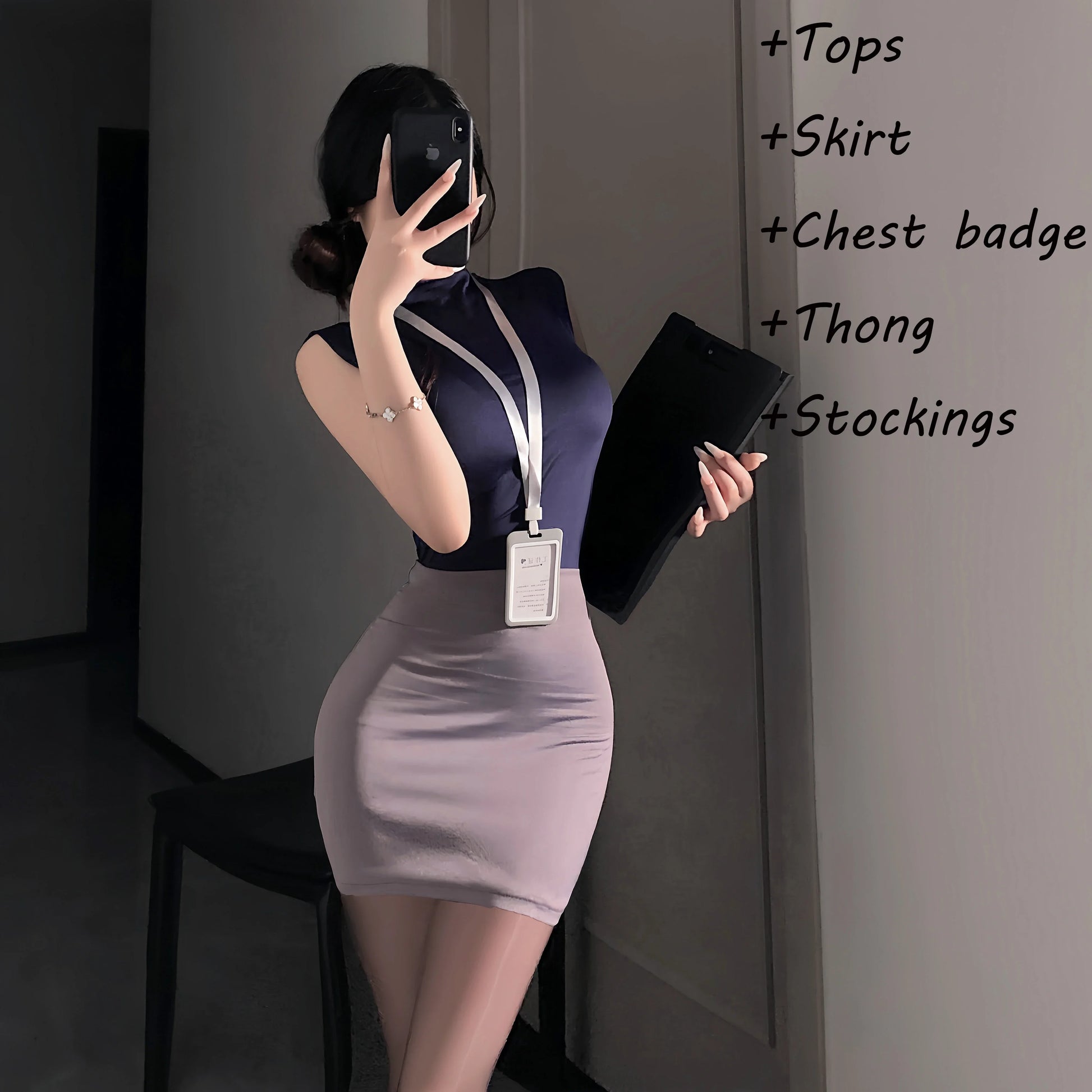 Cosplay Costumes Sexy Office Lady Erotic Lingerie Hip Wrap Skirt Women’s Secretary Roleplay Uniform Temptation Mini