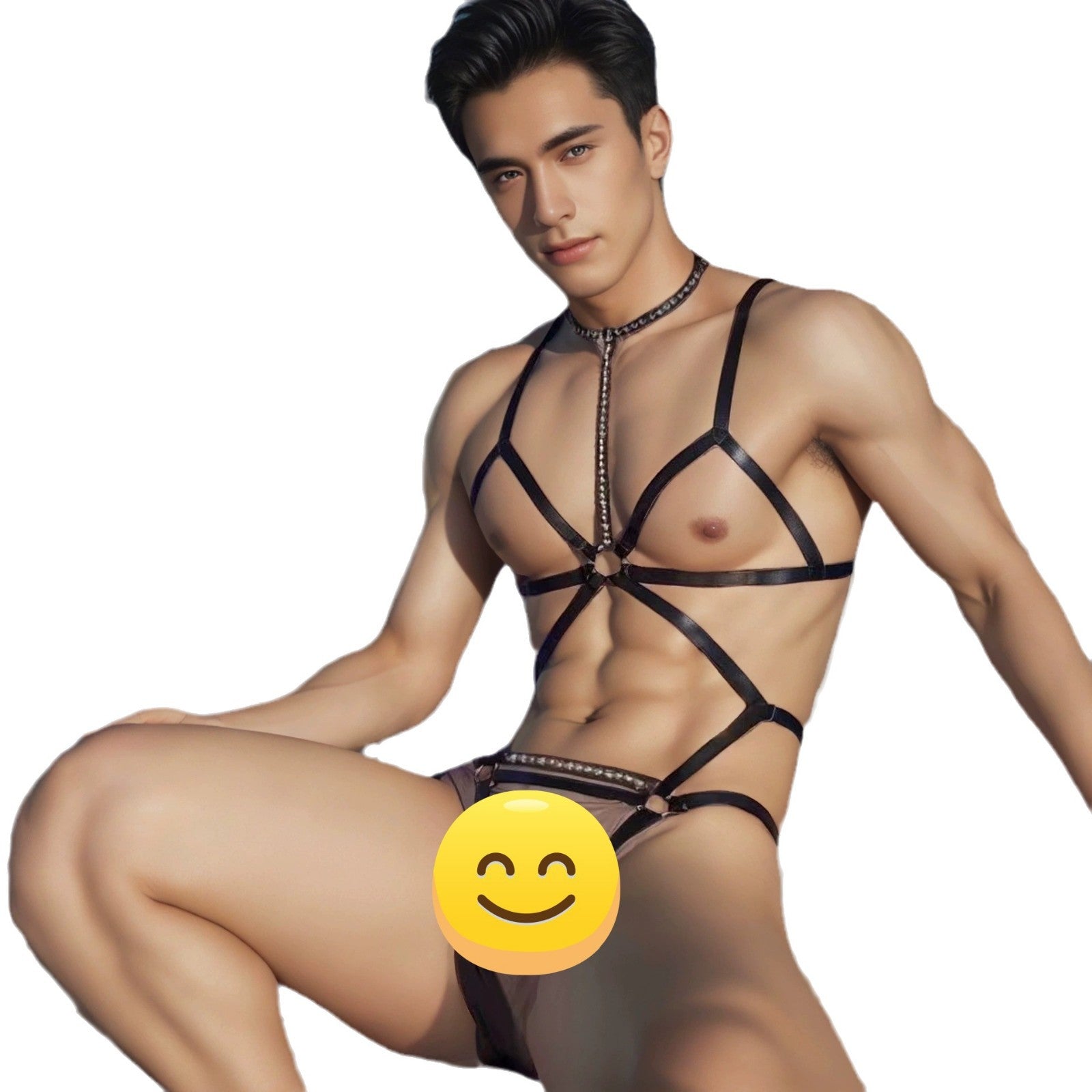 Cross-border foreign trade men’s erotic underwear passionate pajamas men’s SM bondage bondage uniform men gay jumpsuit