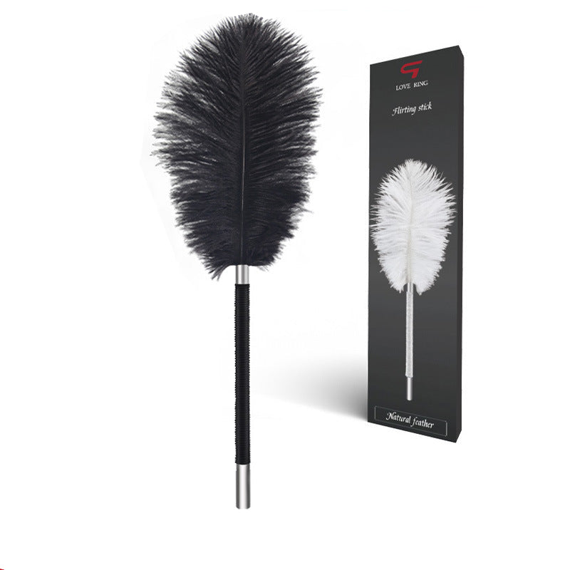Image of Erotic feather tease stick ostrich feather shoot flirt feather brush sm supplies foreplay toys sex toys adult sex