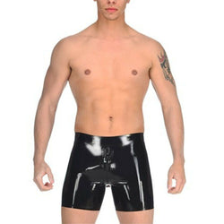 Image of Erotic latex panties black sexy adult products latex gay underwear sex shorts men’s panties - S - Sexy lingerie