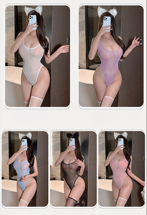 Image of Erotic lingerie sexy Japanese campus dead reservoir water transparent hot jumpsuit swimsuit seduction outfit small