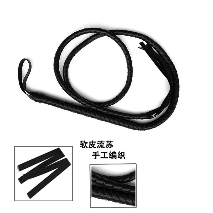 Erotic Long Leather Whip 1.8m Adult Game Queen Leather Whip Couple SM Alternative Toys Adult Sex Toys - black - toys