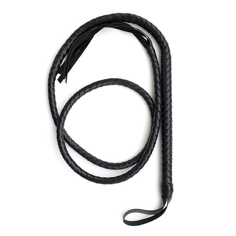 Erotic Long Leather Whip 1.8m Adult Game Queen Leather Whip Couple SM Alternative Toys Adult Sex Toys - black - toys