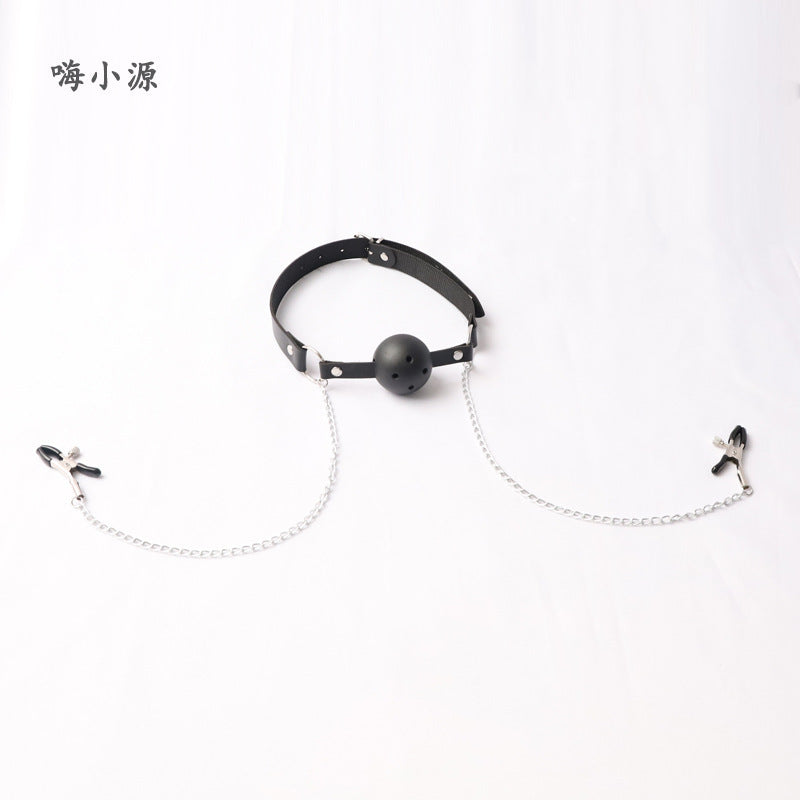 Erotic Mouth Ball Plug Milk Clip Saliva Balloon Plug SM Plastic Mouth Ball Silicone Mouth Ball Adult Products Factory