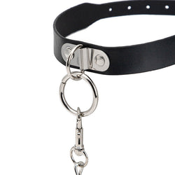 Image of Erotic SM props leather collars adult products alternative that dog bell collar leash leash is popular in Europe