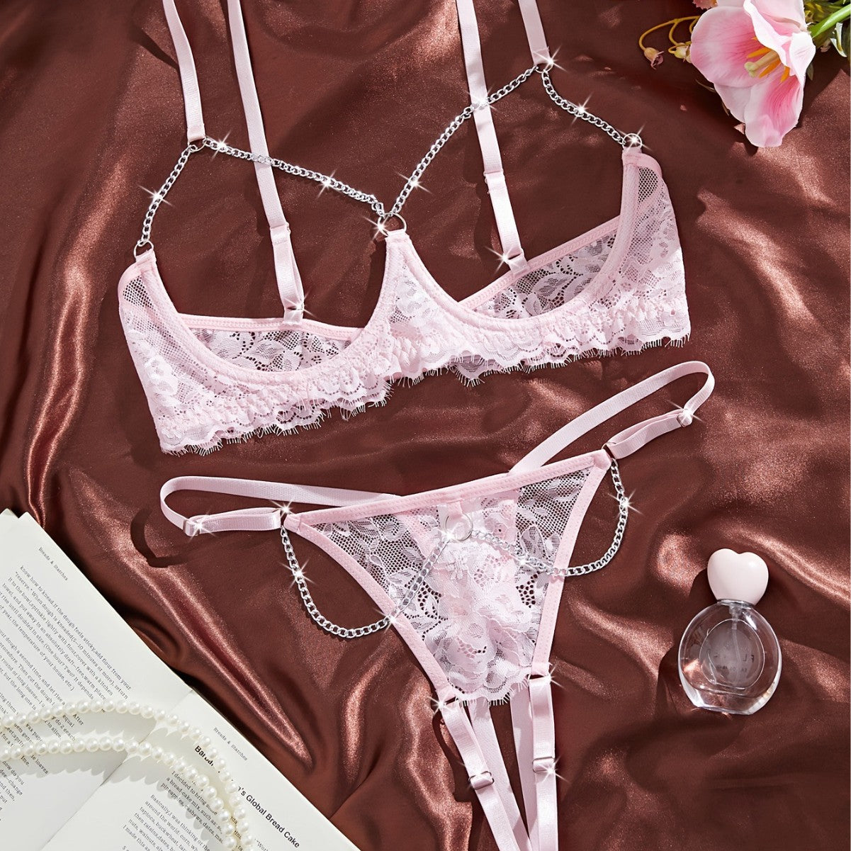 European and American comfortable high-end erotic underwear without taking off the pants pure desire temptation lace