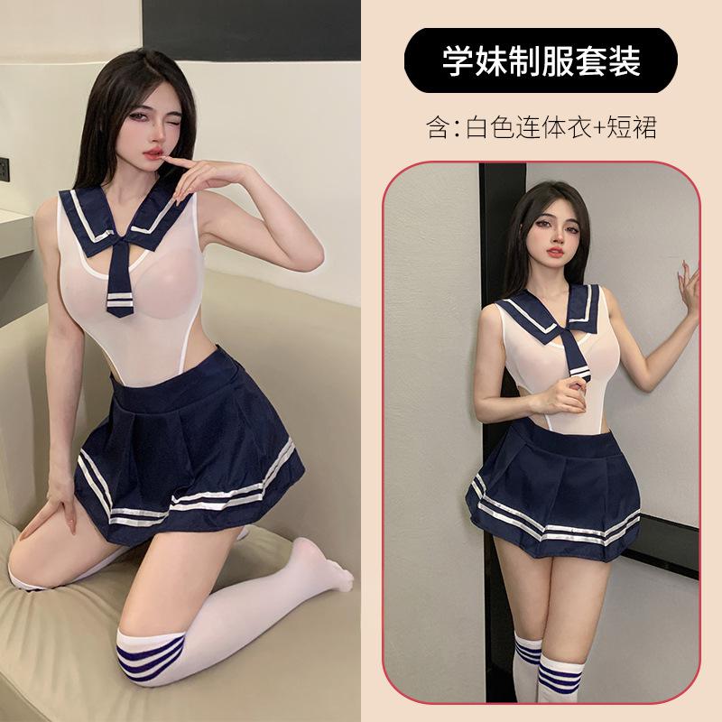 Erotic underwear, student clothes, one-piece one-piece dress, two wears, pure passion, sexy sailor suit, college JK skirt 2294