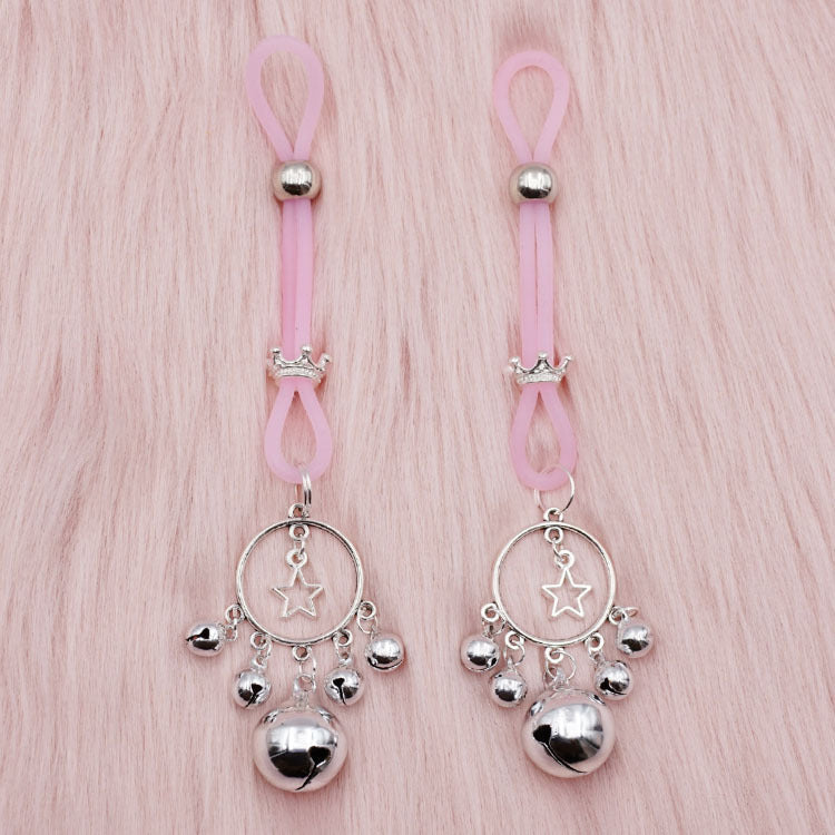 Female Bell Nipple Clip SM Maid Clitoral Clamp Couple Toys Sex Toys Adult Nipple Femdom Tools - Glow-in-the-dark pink