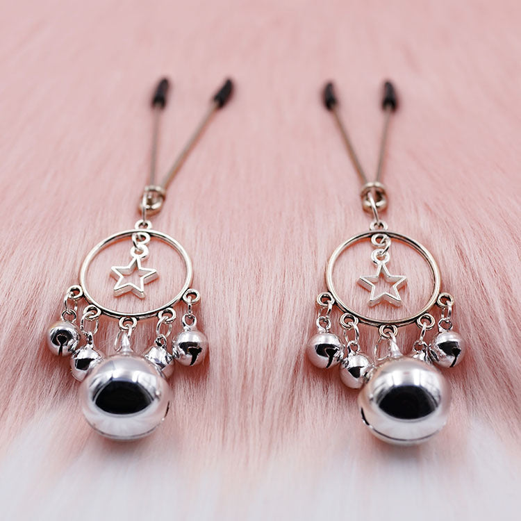 Image of Female Bell Nipple Clip SM Maid Clitoral Clamp Couple Toys Sex Toys Adult Nipple Femdom Tools - toys